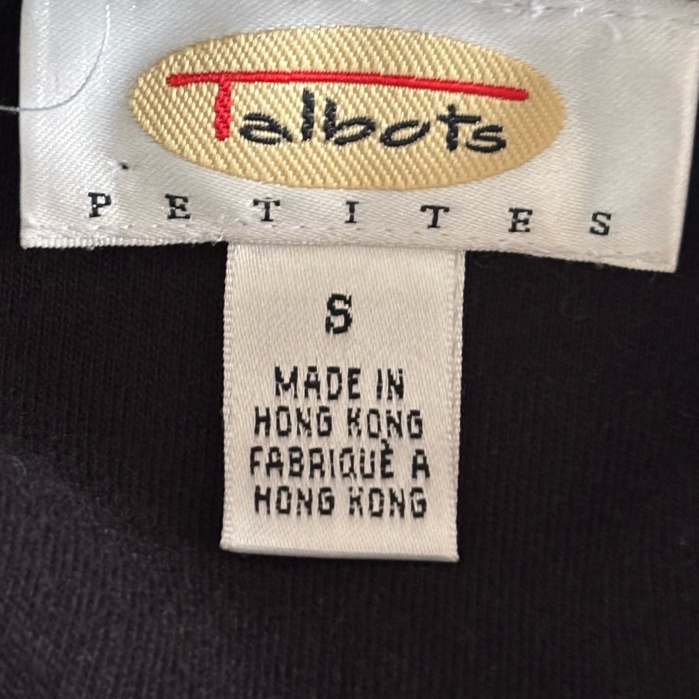Talbots Black Petite Knit Top with Subtle Crew Neck - Picture 4 of 6